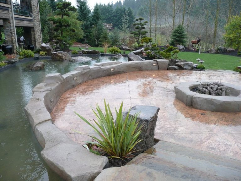 Firepit and pond