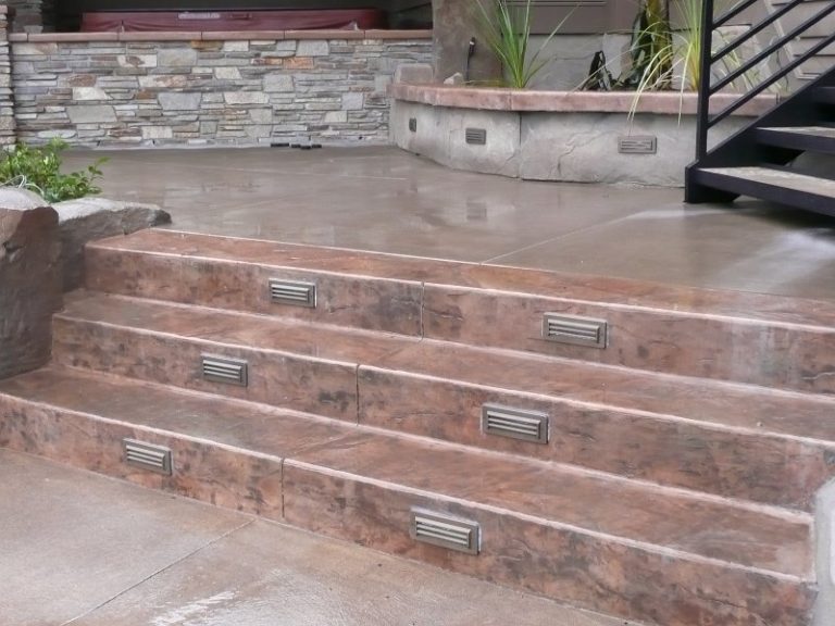 Steps by pool and hot tub